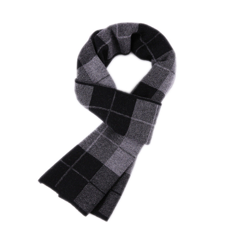 Women's scarf autumn and winter pure wool warm male student plaid shawl dual-use autumn and winter thickening all-match scarf customization