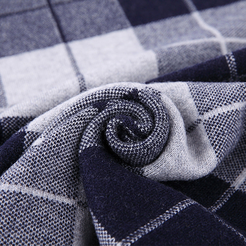 Women's scarf autumn and winter pure wool warm male student plaid shawl dual-use autumn and winter thickening all-match scarf customization