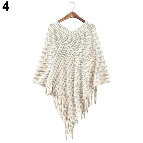 <transcy>Winter Outwear Women'S Knit Warm Tassels Poncho Cape Coat Winter</transcy>