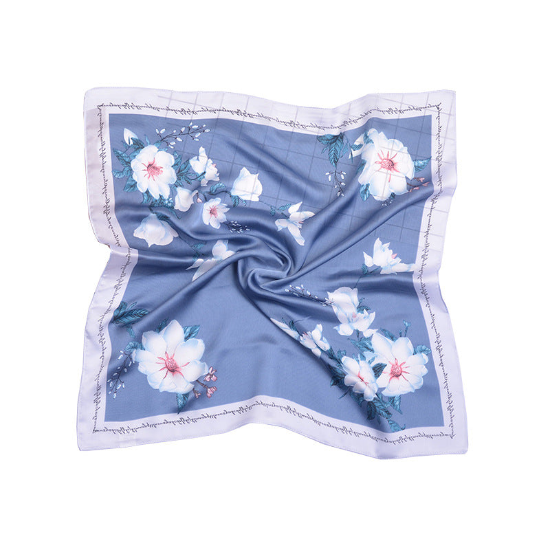 New style bag small square towel silk scarf artificial silk kapok ins artistic Korean sweet girl small scarf