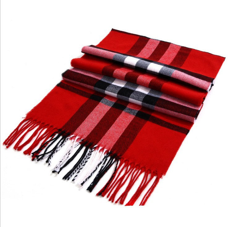 Men's plaid scarf men's autumn and winter women's scarf versatile winter thickened student Korean warm Men's foreign trade New