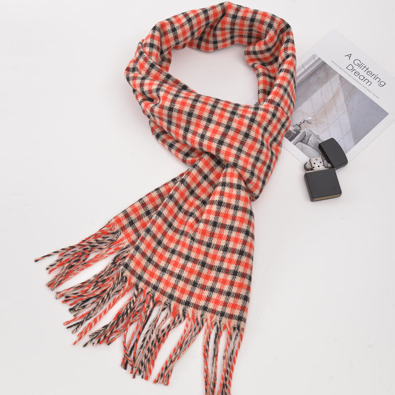 Men's plaid scarf men's autumn and winter women's scarf versatile winter thickened student Korean warm Men's foreign trade New