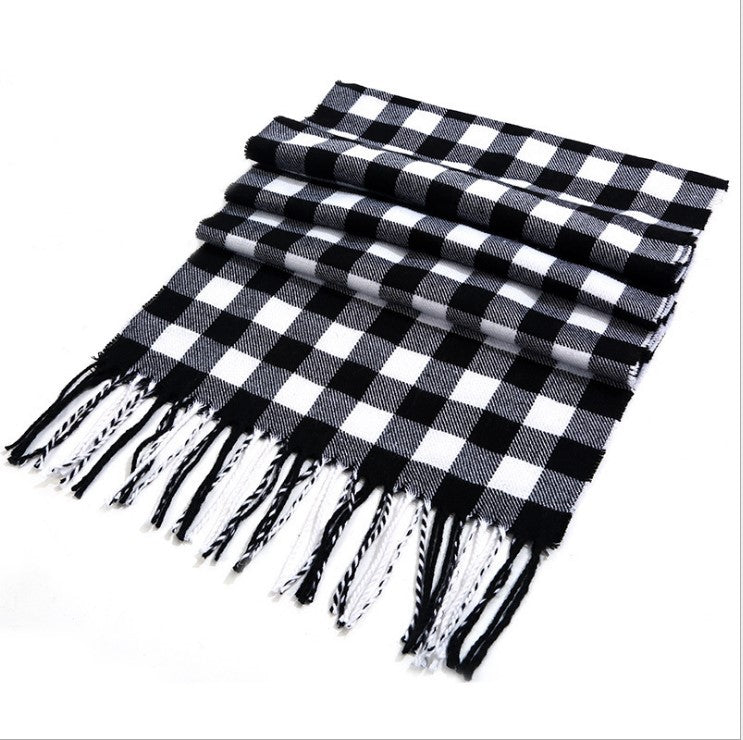 Men's plaid scarf men's autumn and winter women's scarf versatile winter thickened student Korean warm Men's foreign trade New