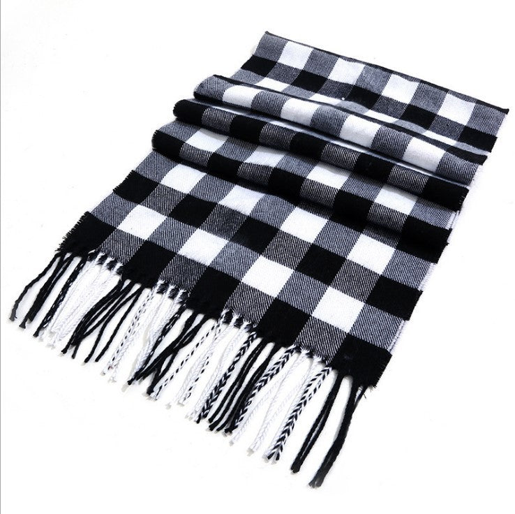 Men's plaid scarf men's autumn and winter women's scarf versatile winter thickened student Korean warm Men's foreign trade New