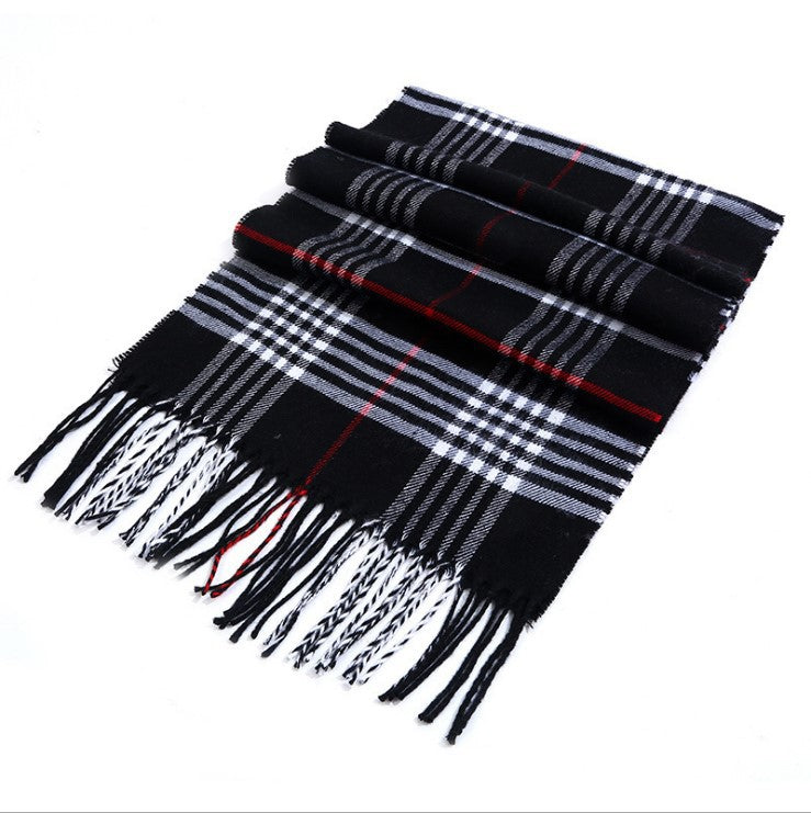 Men's plaid scarf men's autumn and winter women's scarf versatile winter thickened student Korean warm Men's foreign trade New