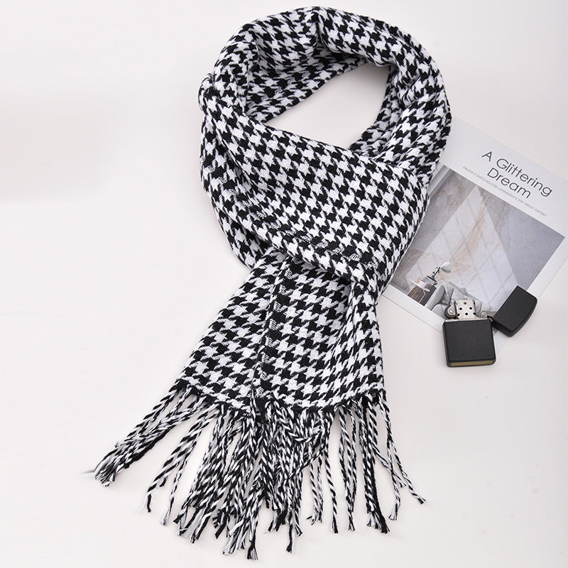 Men's plaid scarf men's autumn and winter women's scarf versatile winter thickened student Korean warm Men's foreign trade New