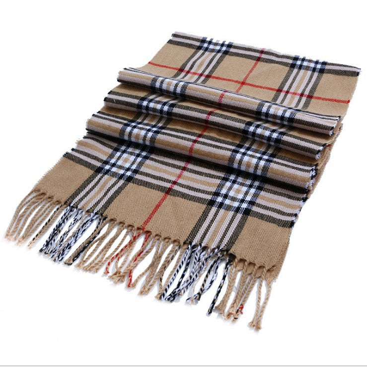 Men's plaid scarf men's autumn and winter women's scarf versatile winter thickened student Korean warm Men's foreign trade New