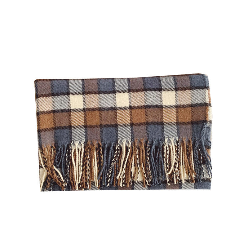 2020 Korean Dongdaemun new female winter student scarf thickened tassel British check pattren all-match scarf