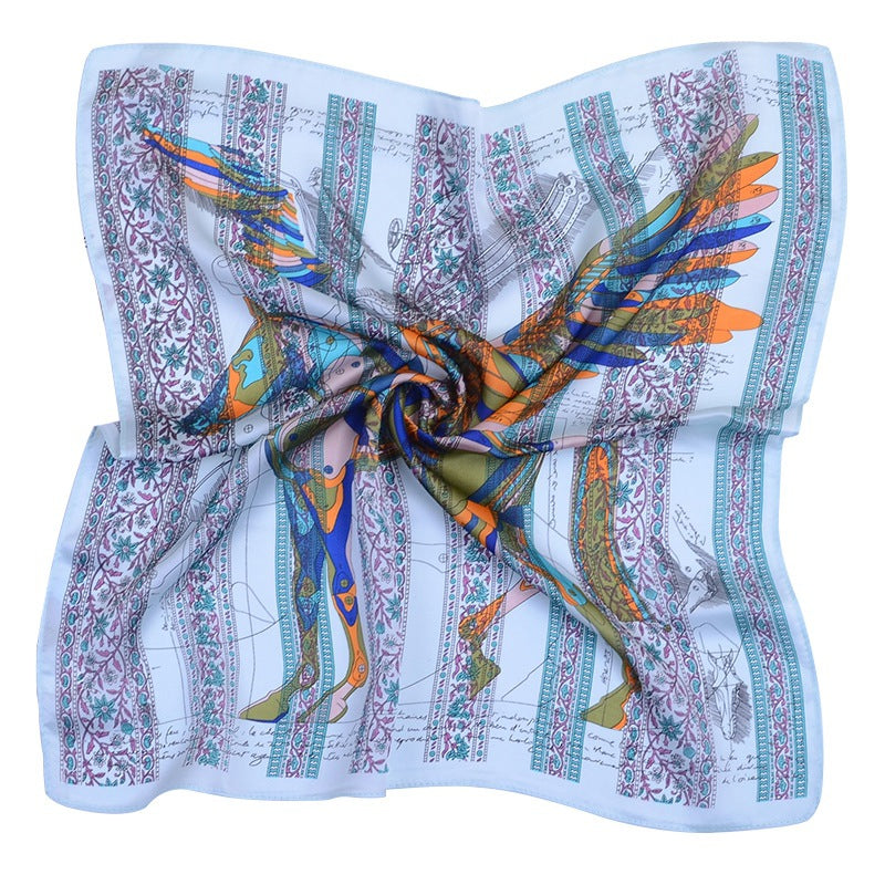 spring new silk Section 53 small silk scarf women's retro artistic small scarf ins Korean ornament small scarf