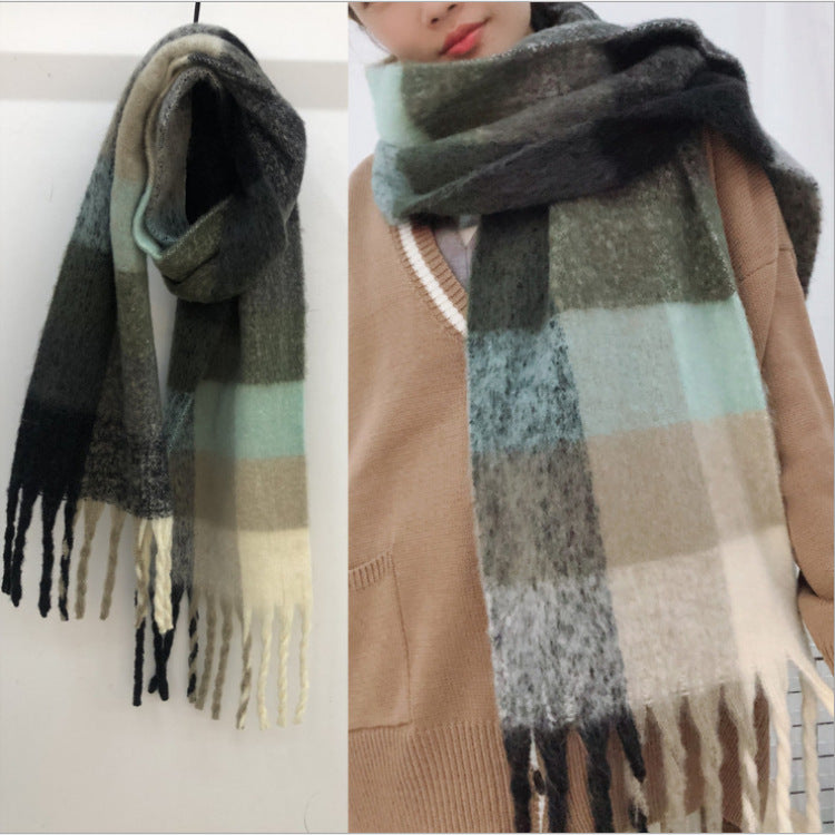 Powerful manufacturers cashmere wool air conditioning blanket shawl dual-use autumn and winter plaid small age Acne scarf