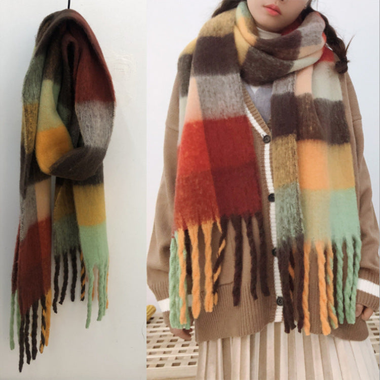 Powerful manufacturers cashmere wool air conditioning blanket shawl dual-use autumn and winter plaid small age Acne scarf