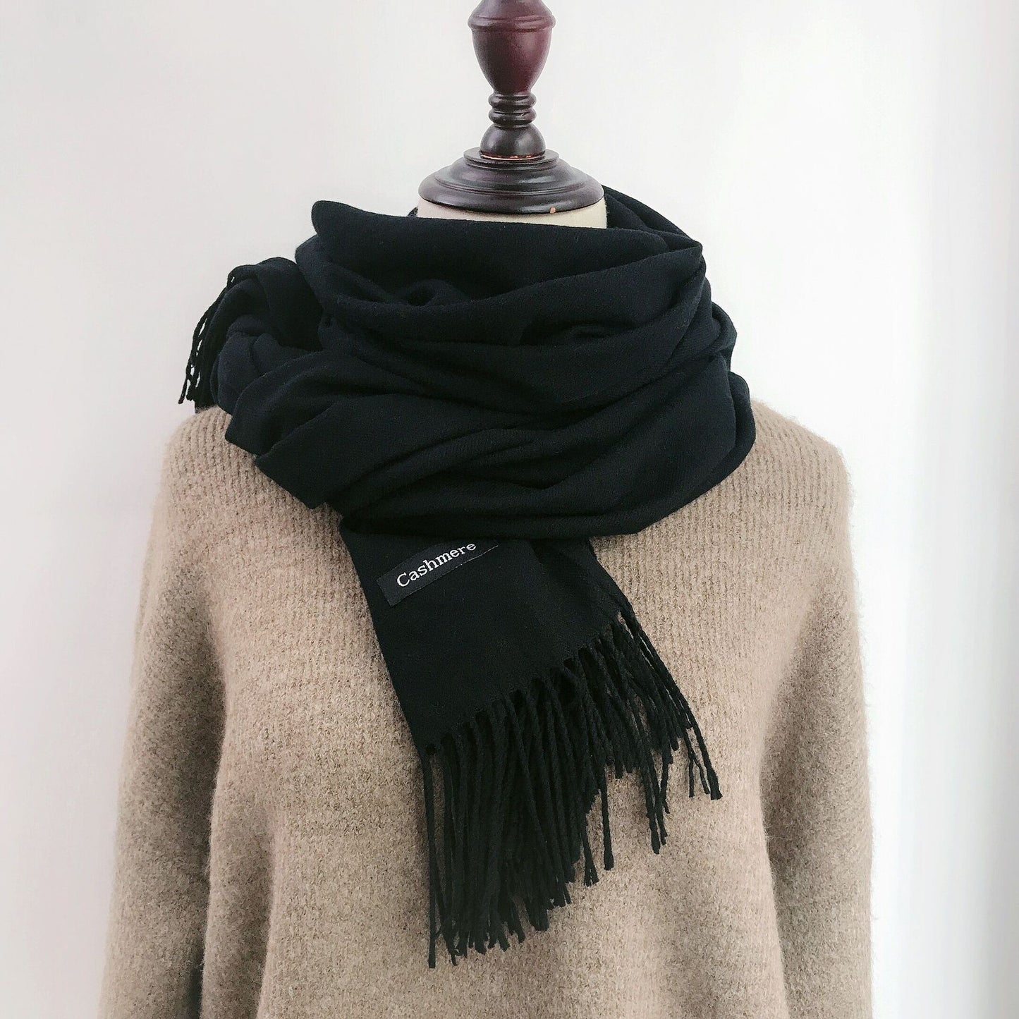 Solid color scarf Internet celebrity same style autumn and winter shawl outer match high-end women's neck warmer new high school student Winter