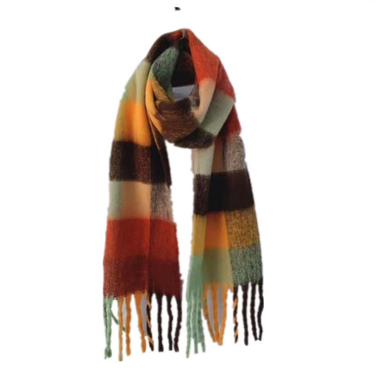 Powerful manufacturers cashmere wool air conditioning blanket shawl dual-use autumn and winter plaid small age Acne scarf